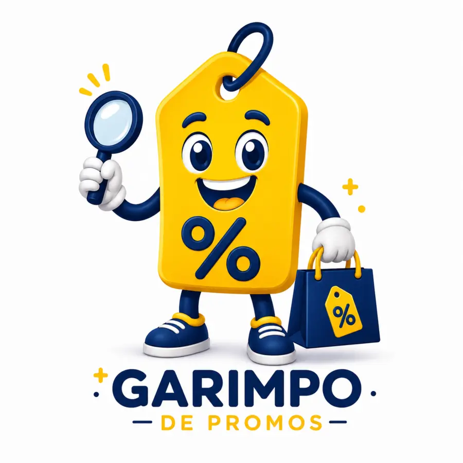 Mascote Garimpo de Promos procurando ofertas